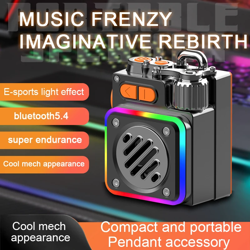 High Quality Mini Audio MP3 Player with RGB Light Wireless Bluetooth Speakers High-volume Vehicle-mounted Subwoofer for Outdoor