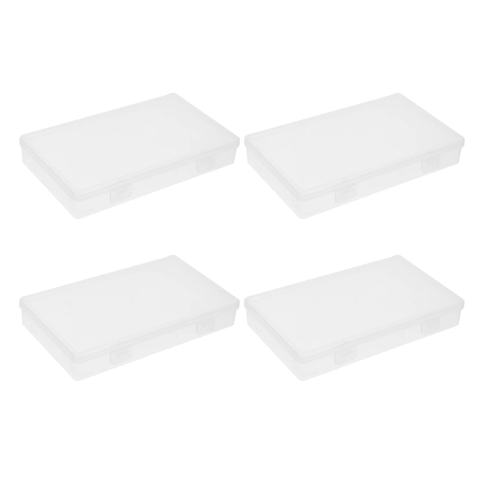 

4Pcs Money Storage Box Clear Plastic Currency Organizer Cash Tray with Lid Desktop Bills Coins Holder Office Storage