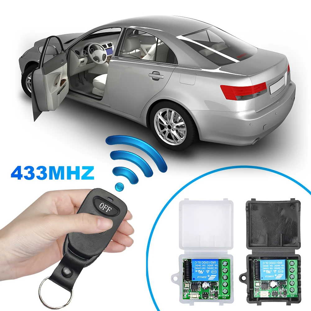 433 ميجا هرتز لاسلكي للتحكم عن بعد التبديل 1CH التتابع وحدة الاستقبال تيار مستمر 12 فولت RF الارسال 1 قناة التحكم عن بعد التبديل