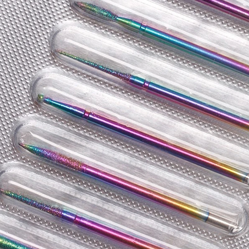 マニキュアネイルドリル用ダイヤモンドフライス,超硬ネイルビットキット,機器ツール,ドリルアクセサリー,ネイルサンディングキャップ,10個