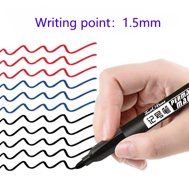 3 pcs/Set Permanent Marker Pen Waterproof Ink Fine Point Black Blue Red Oil Ink 1.5mm Round Toe Fine Color Marker Pen