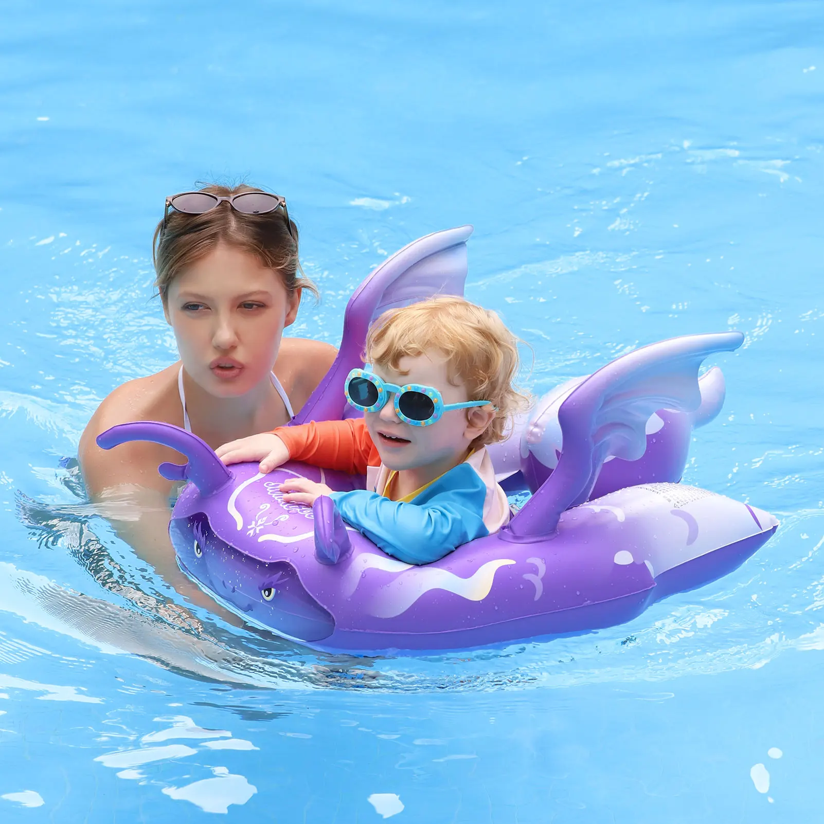 스윔보보 새롭게 업그레이드된 귀여운 만화 안전 PVC 수영장 튜브 아기용 풍선 수영 유아용 플로팅 키즈 링 서클 여름 장난감