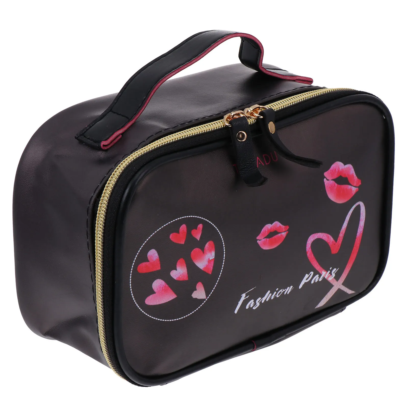 Sac à rayures pour femmes, rangement de produits de toilette de voyage portable, organisateur de maquillage étanche, petite taille, fermeture à glissière durable