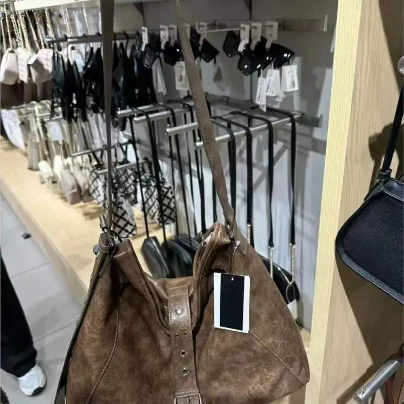 Bloom Vintage Brown Shoulder Bags Wallets Women New Fashionable Pu Leather Large Capacity Tote Bag Ladies Retro Y2k Handbag