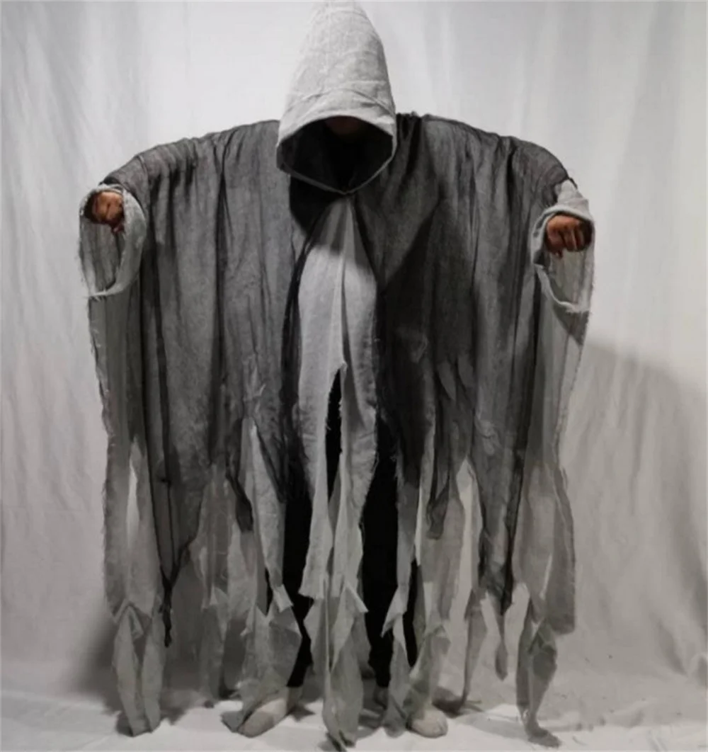 Halloween Unisex Dementor Cosplay Kostüm Tag der Toten Gothic Horror Zombie Kapuzenumhang Karneval Party Bühnenkostüm Requisiten – Detail 3