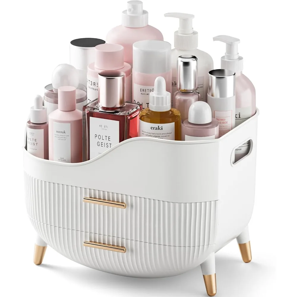 

Большой органайзер для косметики и средств по уходу за кожей с ручкой для туалетного столика и столешницы в ванной