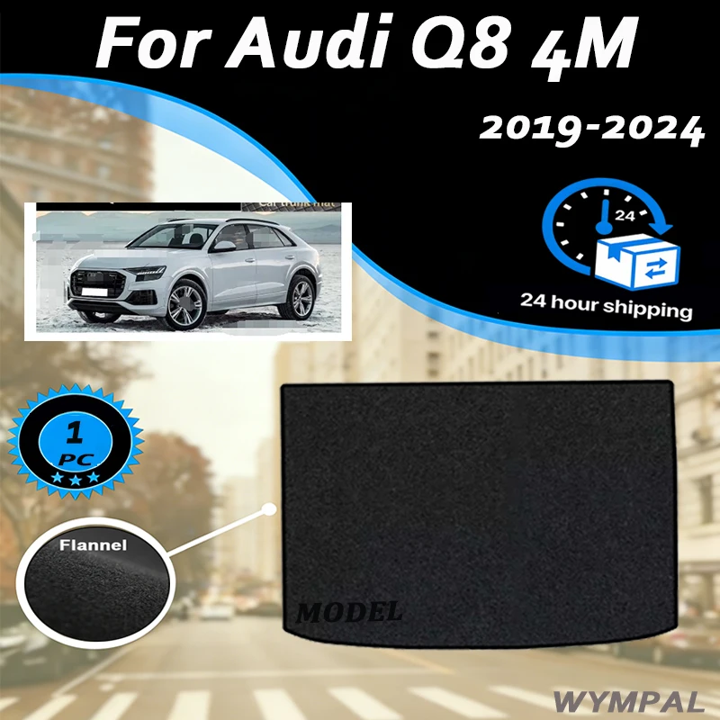 

Велюровые коврики для багажника Audi Q8 4M 2019-2024, черные, автомобильные аксессуары, защитные накладки на пол, коврики для грузового отсека