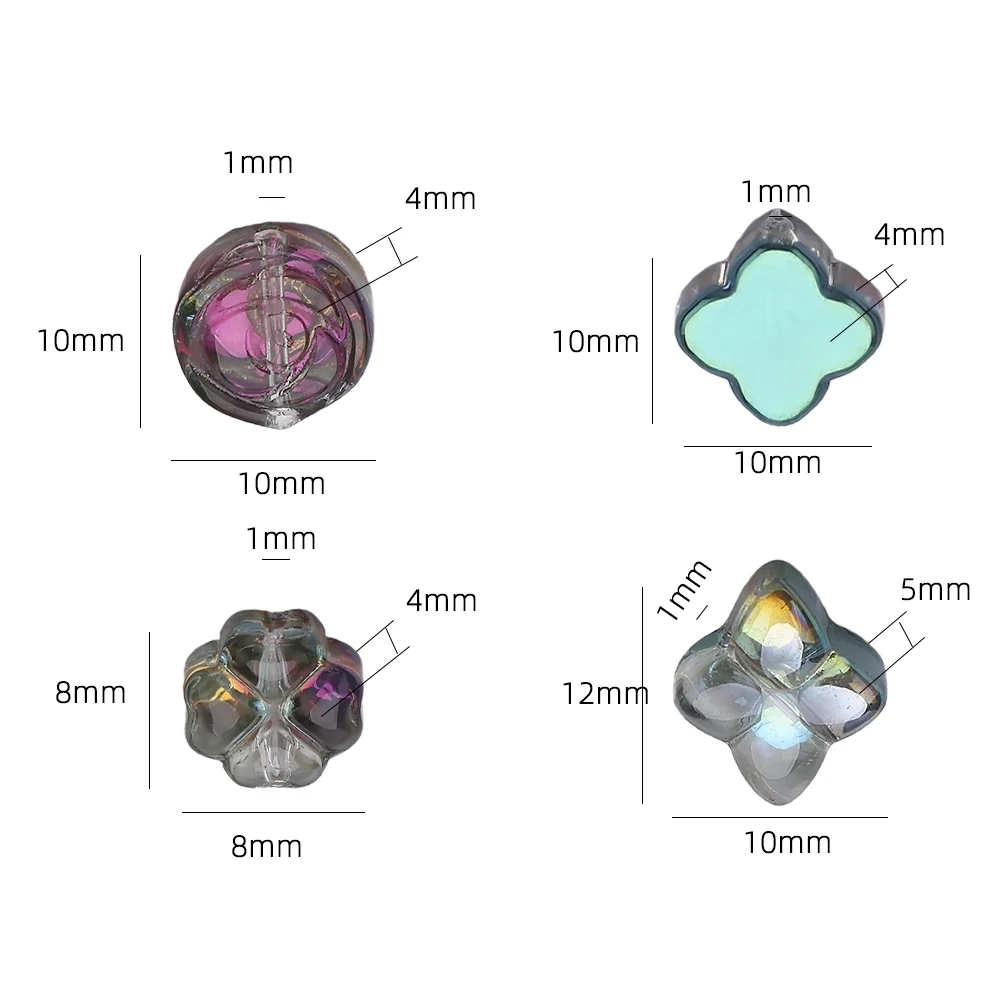 8-12mm Rose Petal Lucky Leaf Bead Color Diy Series Porcelain Mixed Color Handmade Jewelry Creative Diy Jewelry Glass Crystal