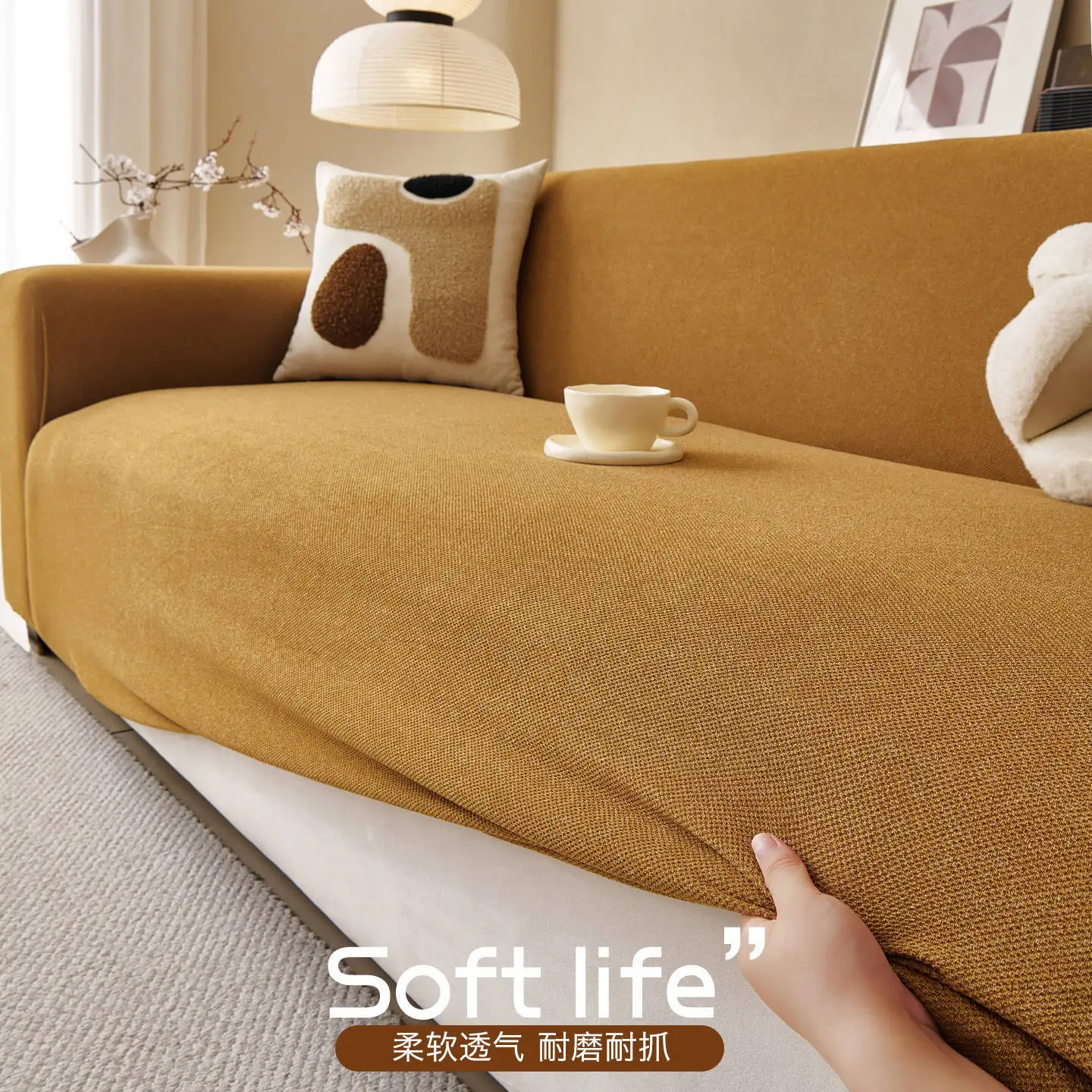 Adjustable Elastic Sofa Cover Armchair Protector Corner L Shape Stretch Slipcovers Couch Cover 1/2/3/4/5 Seater for Living Room
