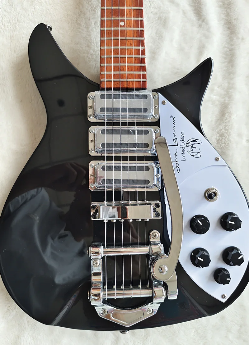 Rickenbacker 325 Electric Guitar With Tremolos System Bridge Black Color High Quality Guitarra Free Shipping