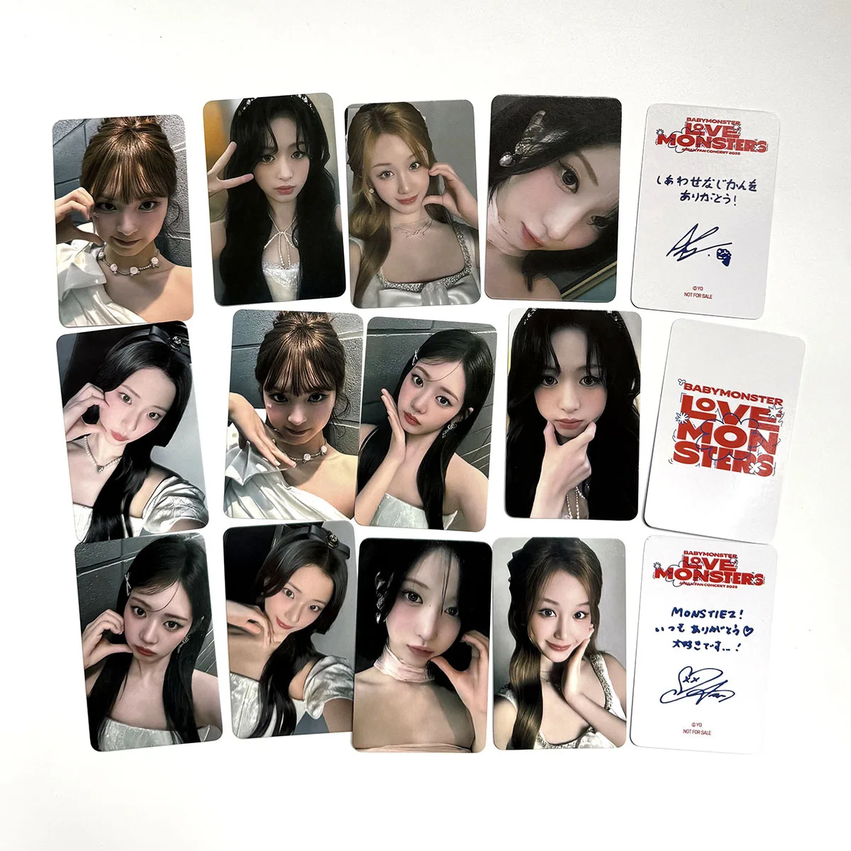 KPOP مجموعة الفتيات الكورية الجنوبية BABYMONSTER اليابان مروحة الحفل بطاقة كاملة الحب الوحش بطاقة صغيرة FC بطاقة خاصة صور المحيطة