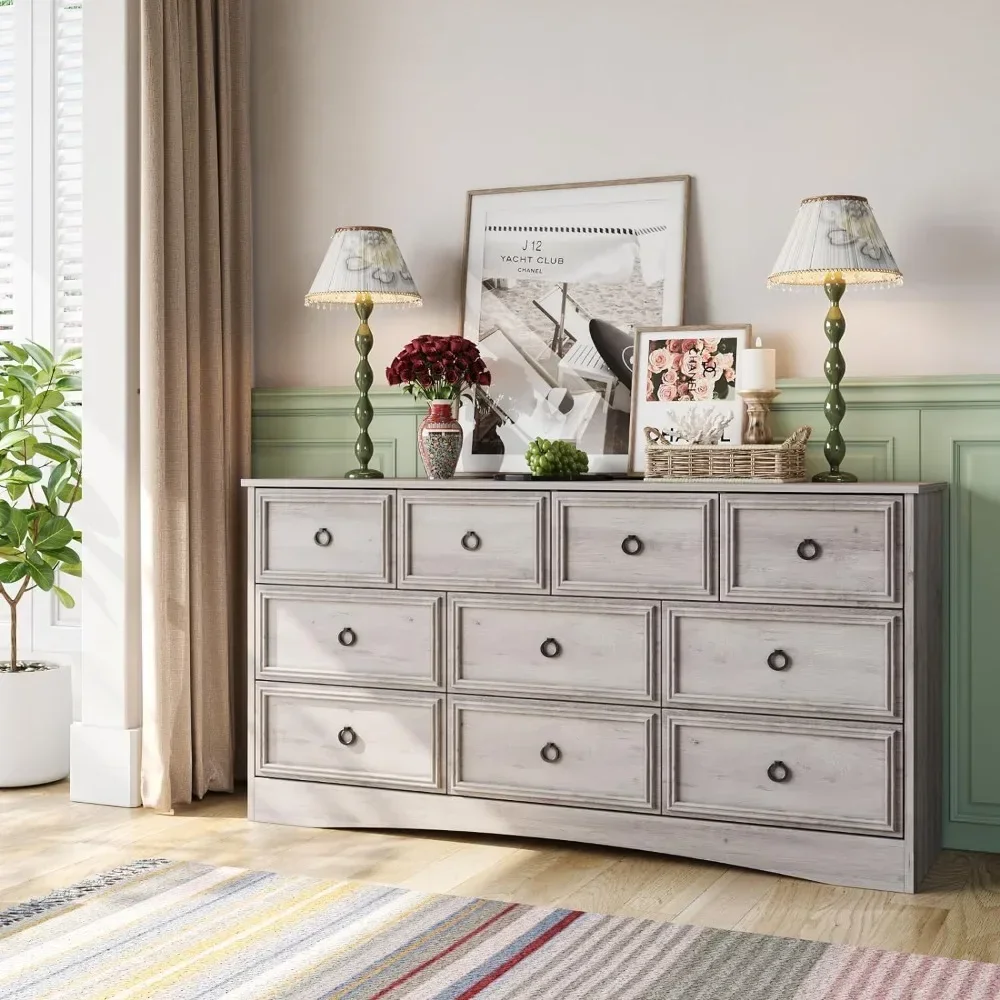 Dressers , Chest of Drawers Closet Organizers and Storage Clothes - Easy Pulls Handle, Textured Borders Living Room, Hallway