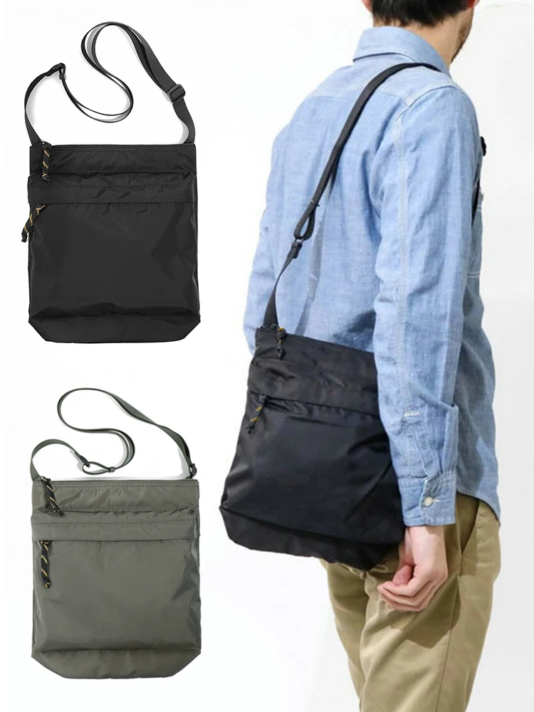 Bolsos cruzados casuales de estilo japonés para hombres, bolso de hombro de tela de nailon, bolso de mensajero de gran capacidad, resistente al agua, duradero