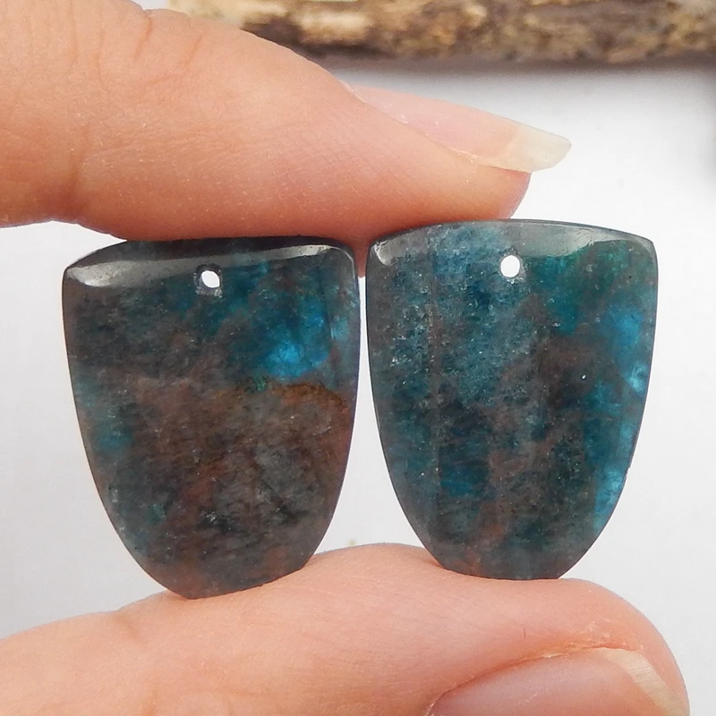 Natural Gemstone Blue Apatite Crystal Woman Diy Earrings,Jewelry accessories20x16x4mmm5.3g