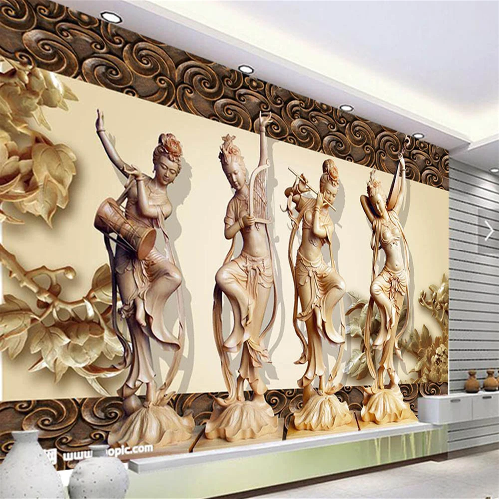 

papel de parede Feitian Ladies 3d wallpaper sofa TV wall bedroom kitchen restaurant murals 3d wallpapers