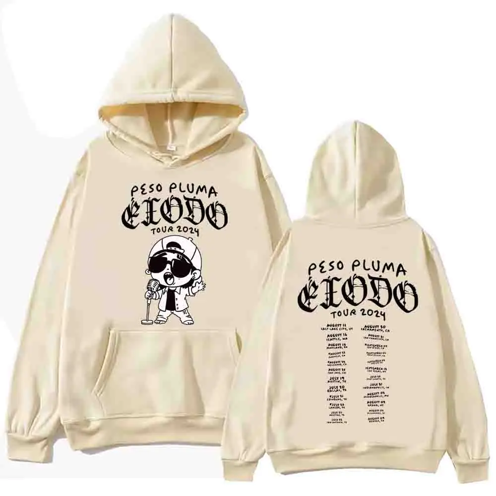 Peso Pluma exodo 2024ทัวร์เสื้อมีฮู้ดฮาราจูกุเสื้อสวมหัวฮิปฮอปยอดนิยมของขวัญแฟนๆ