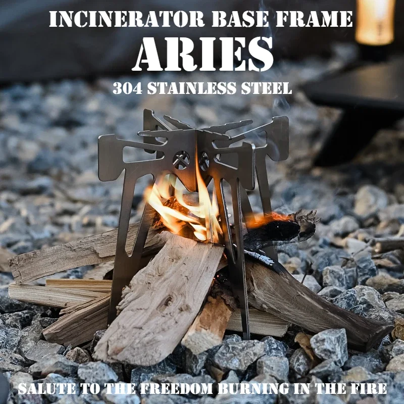 Outdoor Camping Aries Burner Chassis Portable Stainless Steel Multifunctional Foldable Stand Camping Equipment