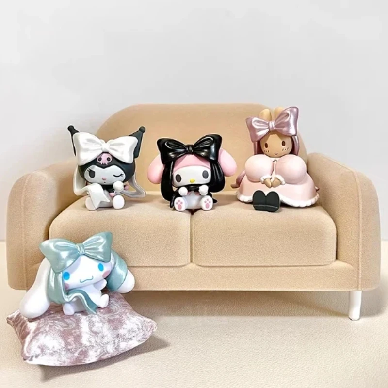 

Новая коллекционная фигурка Куроми и Синаморолл в стиле йоги с бантиком, миниатюрная декоративная фигурка, модные игрушки, милый подарок для девочек на праздник