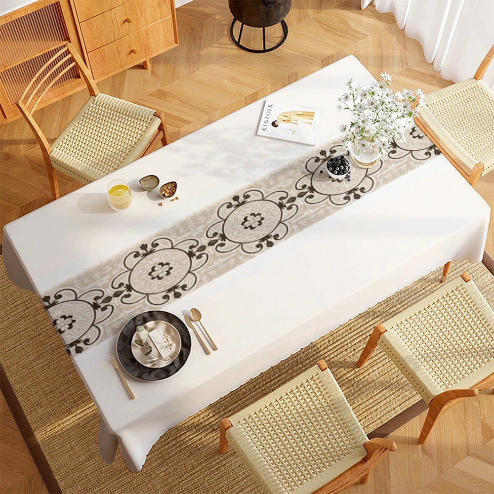Polyester 2D Flat Printed Floral Table Cover Room Decor Camping Picnic Blanket Party Supplies Table Covers Dining Table Holiday