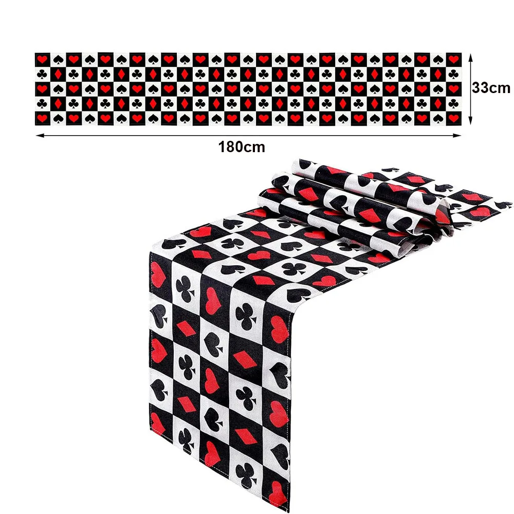 Poker Casino Decorations Tablecloth Las Vegas Table Cover 777 Foil Balloon for Casino Game Birthday Playing Card Party Supplies view 4