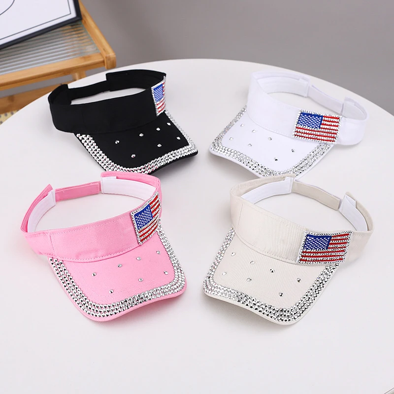 American Flag Rivet Baseball Cap Couples Flash Pattern Curved Brim Hat Unisex Personalized Sunshade Caps Wholesale For Men Women