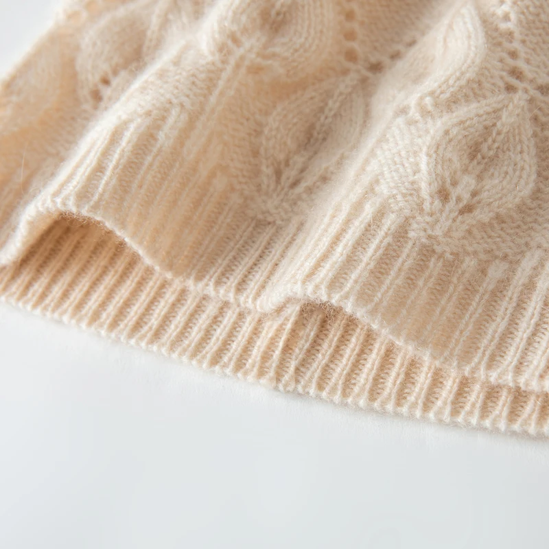 New Winter Hat Women Soft Warm Pure Cashmere Knitted Jacquard Solid Color Adult Casual Beanie Hats Autumn Fashion Pullover Cap