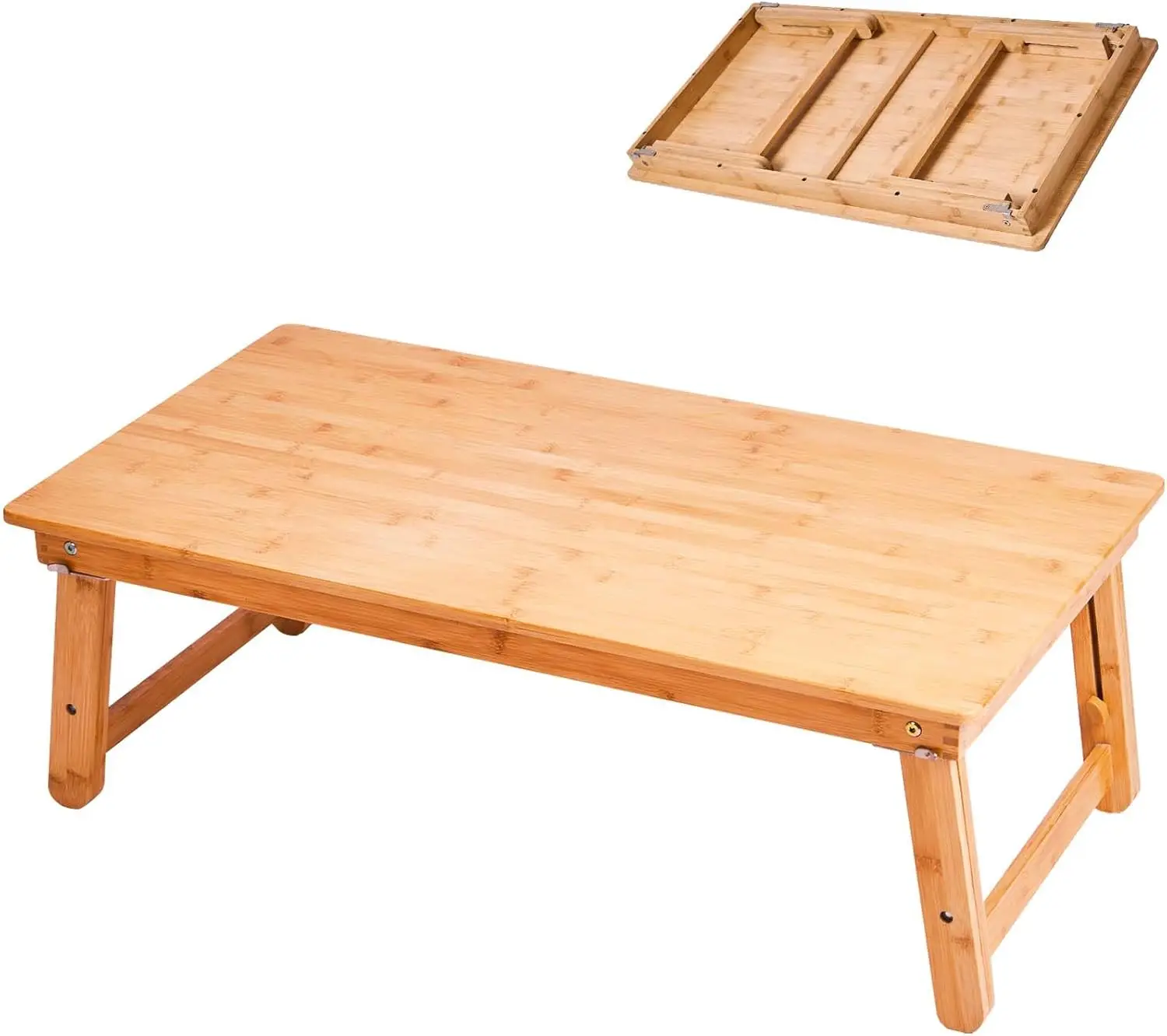 

Foldable Bamboo Coffee Table, Portable Folding Dining Table for Small Spaces, 33.5L x 17.7W x 15.7H