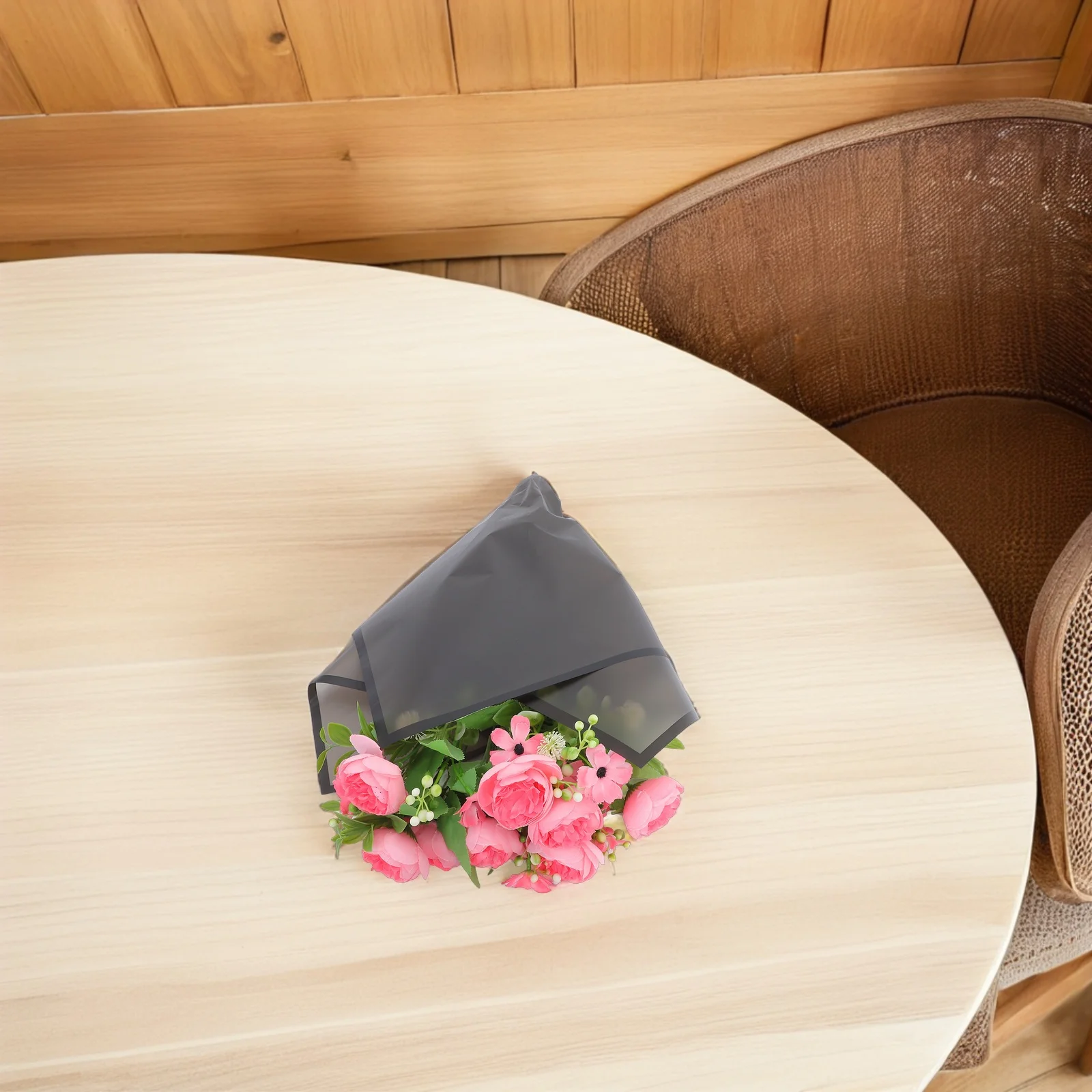 22.4x22.4 ورق تغليف الأزهار السوداء مقاوم للماء متين لترتيبات الزهور الطازجة DIY مشاريع الزفاف #2