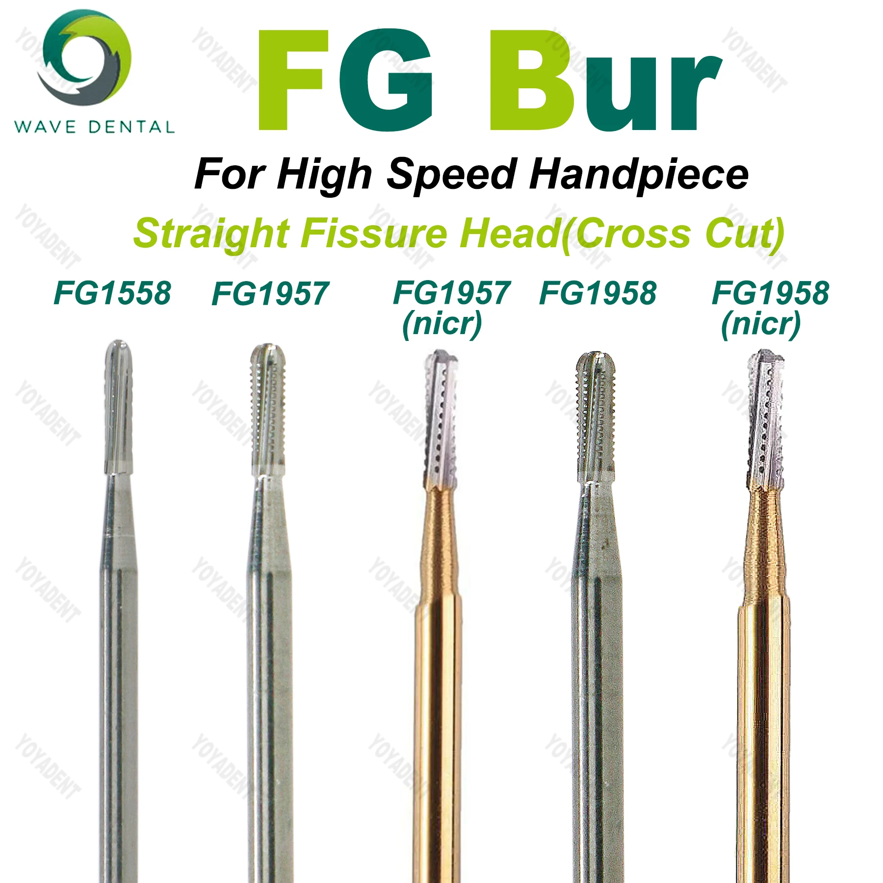 

WAVE Dental Burs Tungsten Carbide Bur Straight Fissure Head Cutting FG High Speed Dentistry Drills Dentist Products