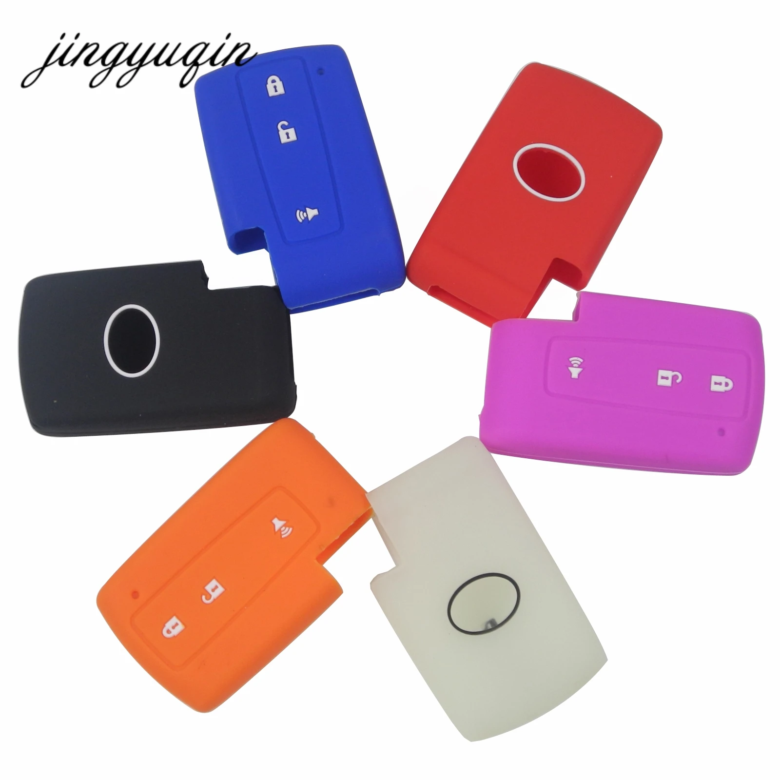 jingyuqin Silicone Case Cover Fit For Toyota Prius Crown Avensis Verso Remote Smart Key Fob 3 Buttons