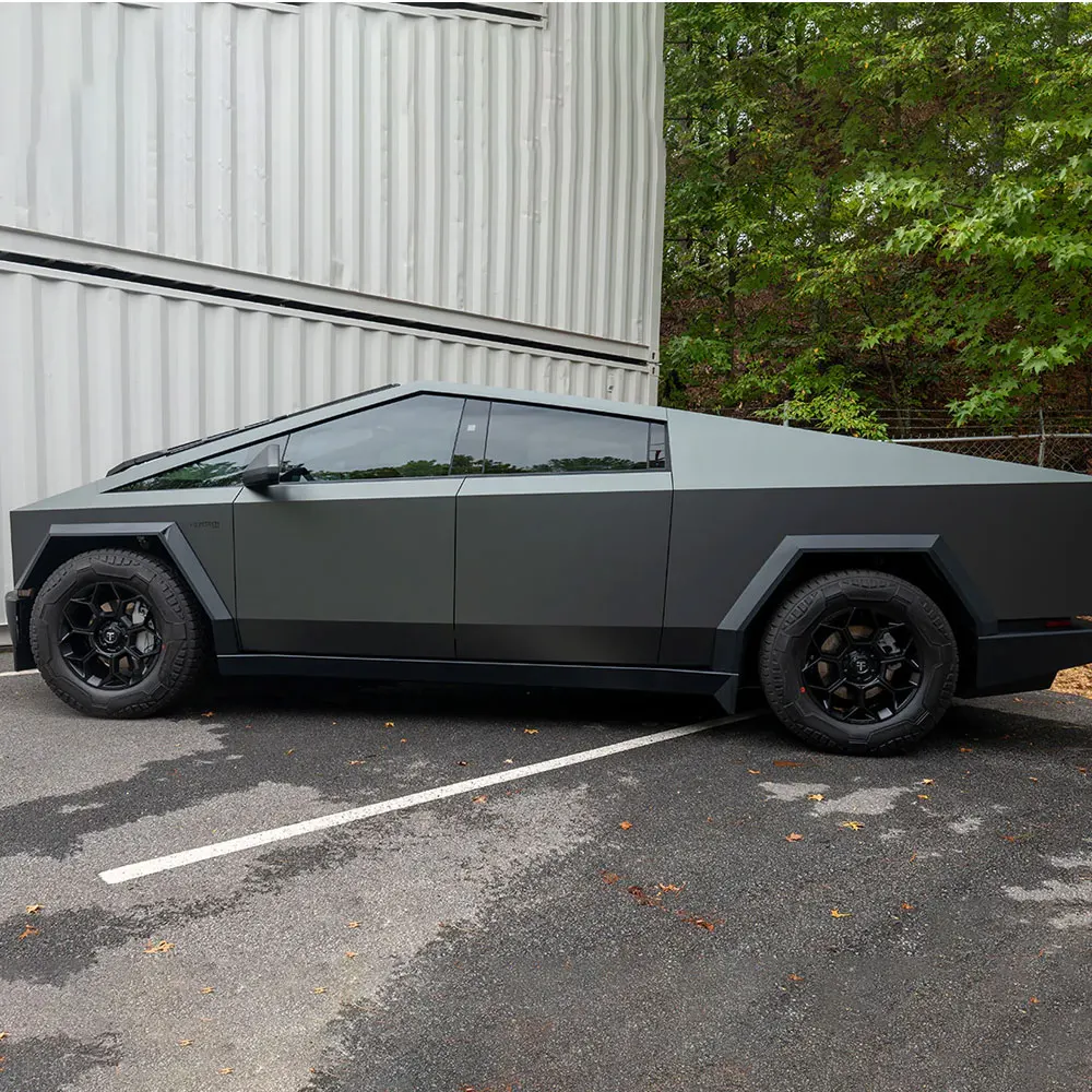 Full Body Color Change Vinyl Wrap Film Precut for Tesla Cybertruck Gloss Metallic Car Wrap PET Vehicle Wrap Multiple Colors