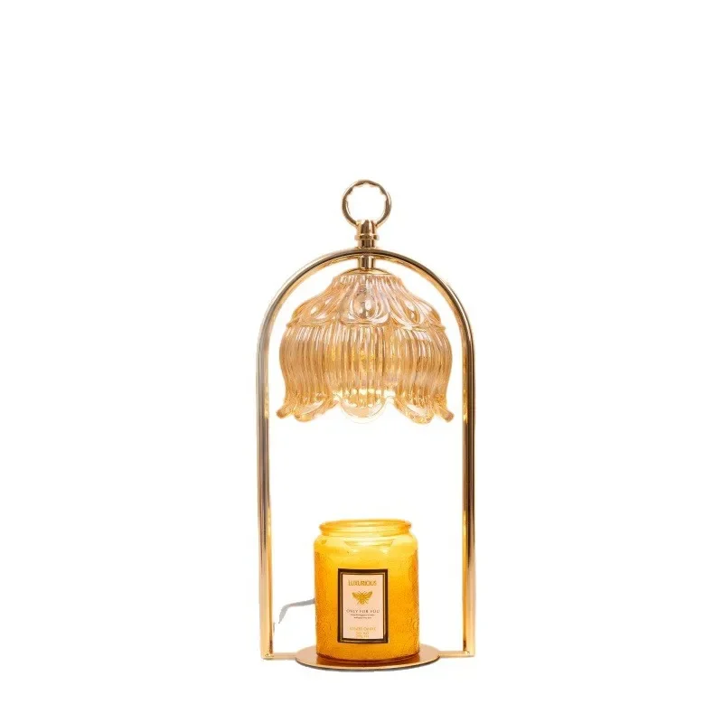 

American medieval wax melting lamp candle melting lamp bedroom bedside gift desk lamp can be dimmed regularly wrought