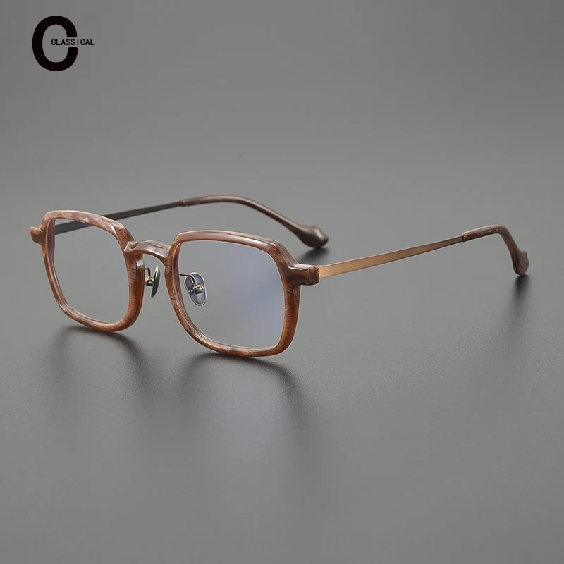 Anti-blue light square acetate fiber handmade eyeglasses frame photochromic color sunscreen myopic presbyopia eyeglasses frame