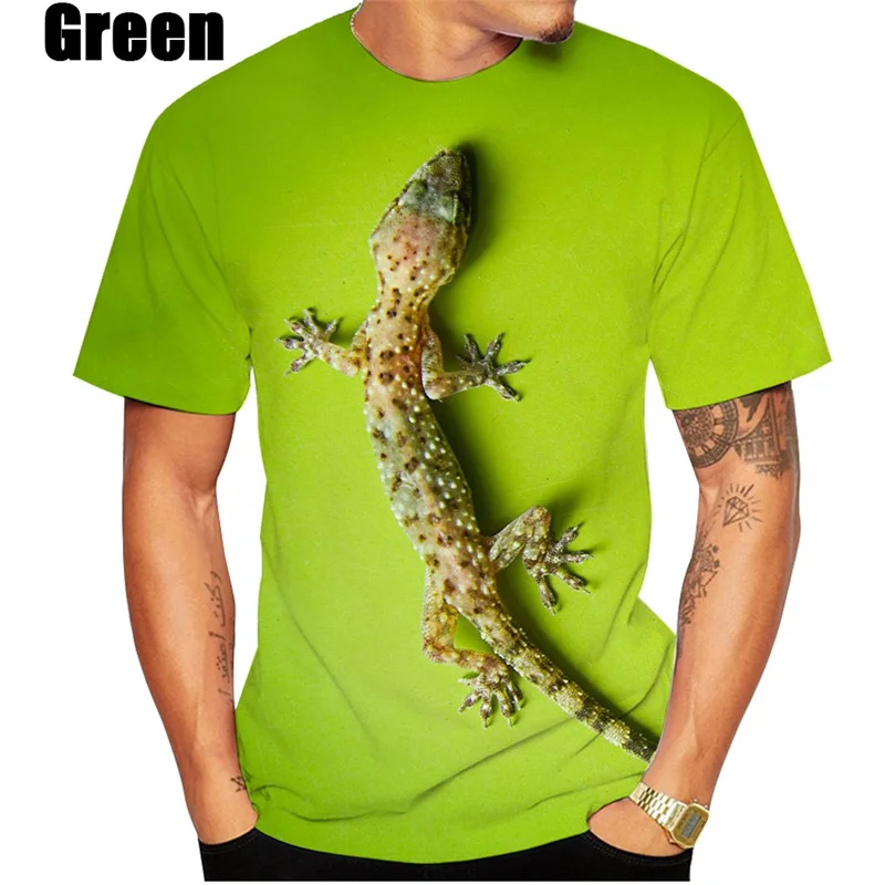 Chameleon Gecko 3D Print T-Shirts Summer Fashion Short Sleeve O Neck 3D Printed T Shirts Mens Trend Streetwear Overiszed Tees