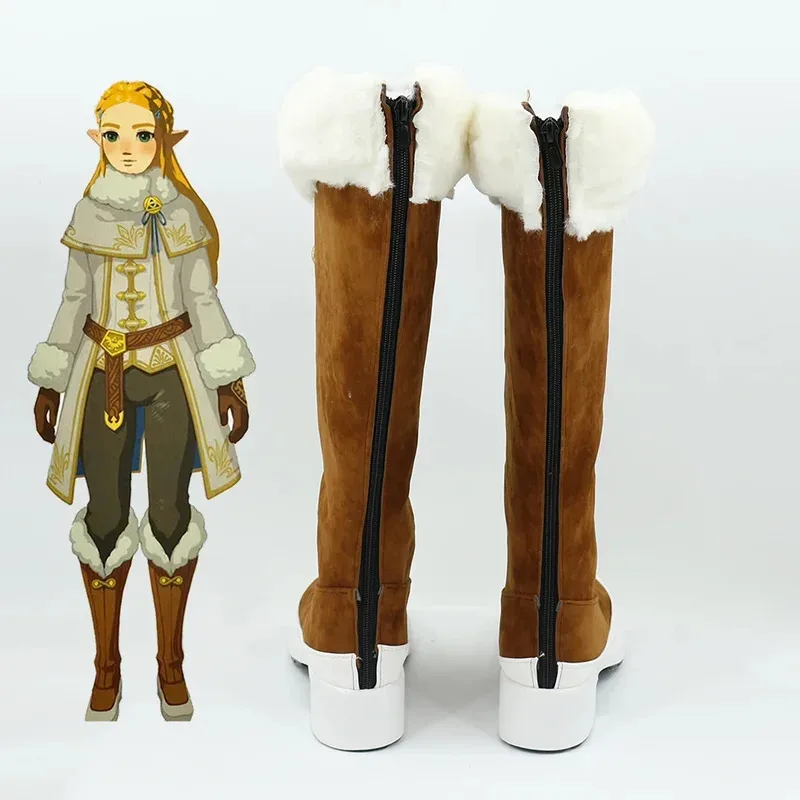 

Anime Princess Zelda Cosplay Shoes Boots Halloween Costume Accessories Props
