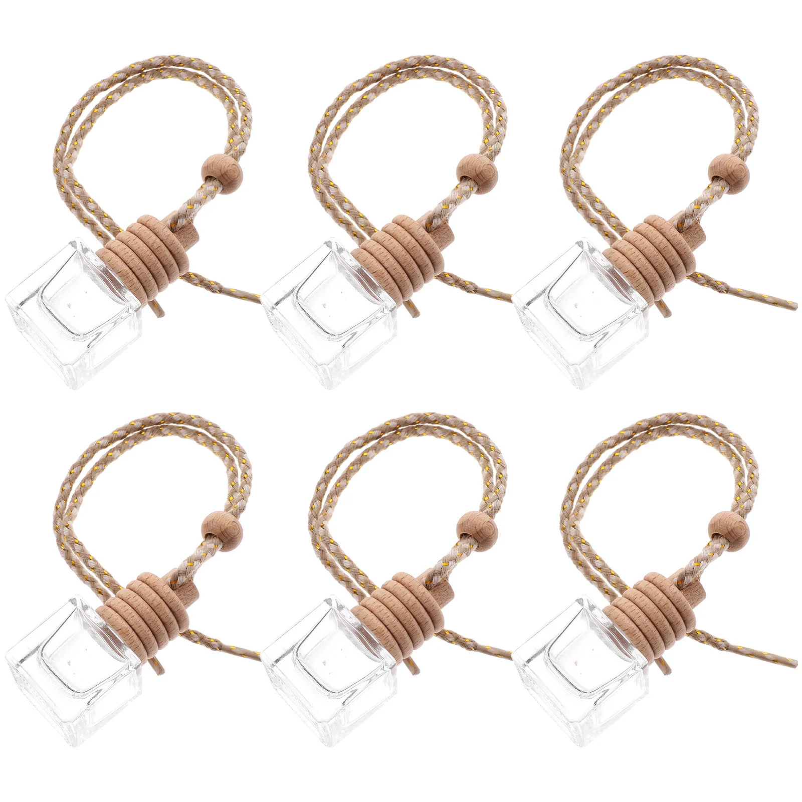 

6Pcs Car Fragrance Diffuser Bottles Empty Refillable Glass Perfume Bottles Mini Portable Air Freshener Car Accessory