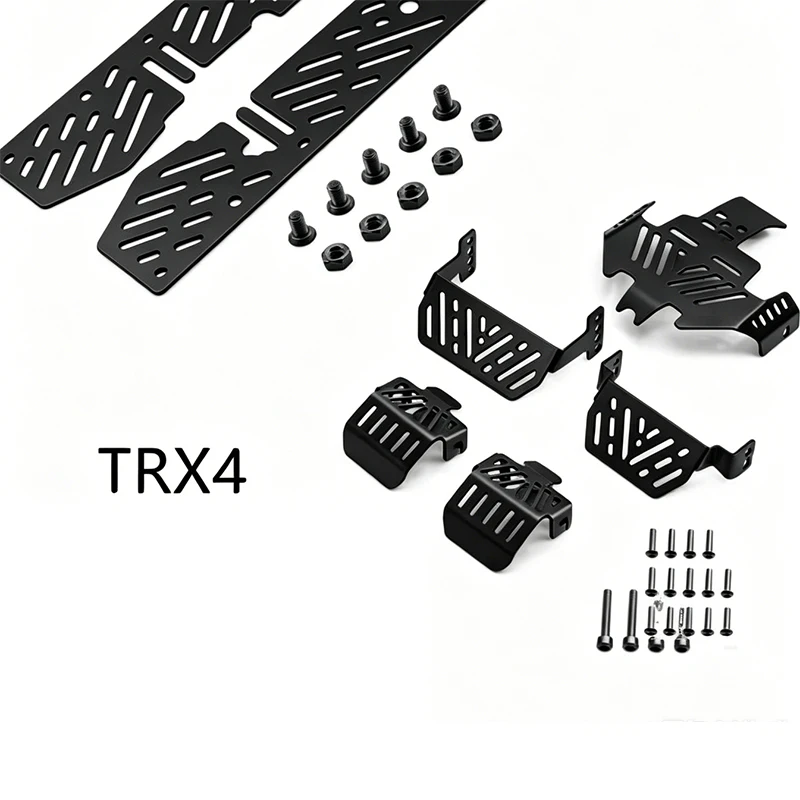 1/10 TRX4 Metal Armor, Front and Rear Stainless Steel Bumper Armor, Scratch-Resistant Chassis for RC Crawler Vehicles