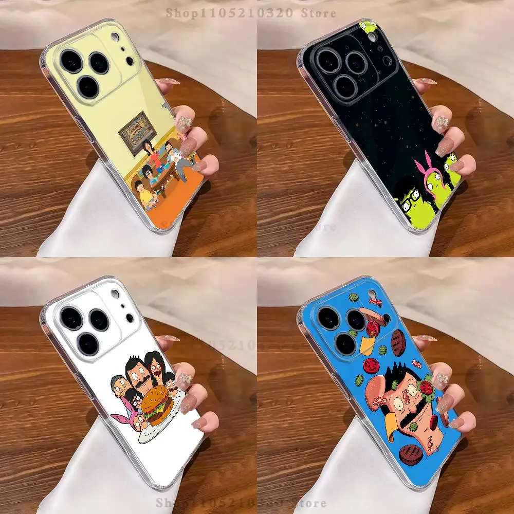 

Cartoon B-Bobs Burgers Phone Case iPhone17 16 15 14 13 12 11 Pro Max Plus Mini Clear Full Back Cover Silicone Soft Shell