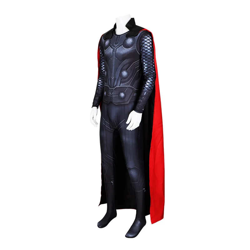 Thor Costume for Men Love and Thunder Marvel Costume Includes Jumpsuit, Cape for Halloween Cosplay Jumpsuit Hero Suit