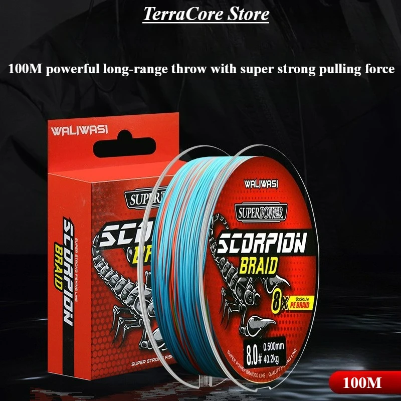 

Japanese Raw Materials Main Fishing Line 100m PE Woven Thread Powerful Horse Long-range Throw Super Tensile Force Fishing Gear