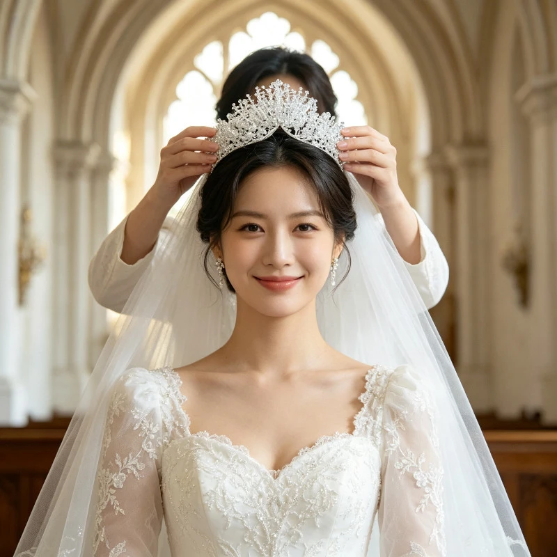beaded crown headdress bridal wedding dress with baroque atmosphere banquet birthday crown wholesale