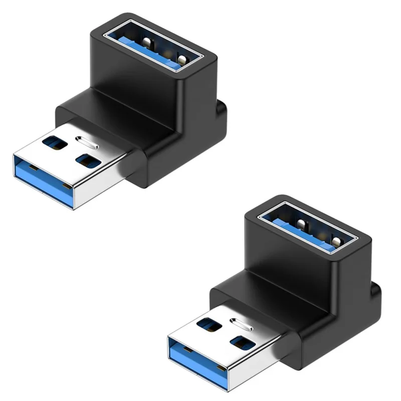 10Gbps USB 3.2 Male to Female Adapter, 90 Degree L-Shaped USB Extension Connector, Compatible with USB 3.0/2.0 Devices