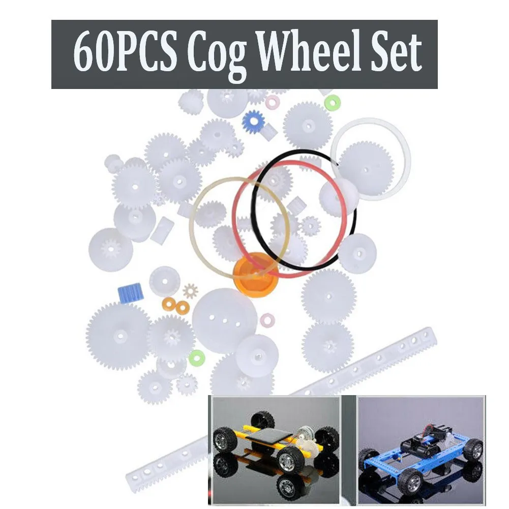 Innovative Intelligence Cog Wheel Gear Pulley Mechanical Model Motor Robot Plastic Toy 60 Kinds Children DIY Hot