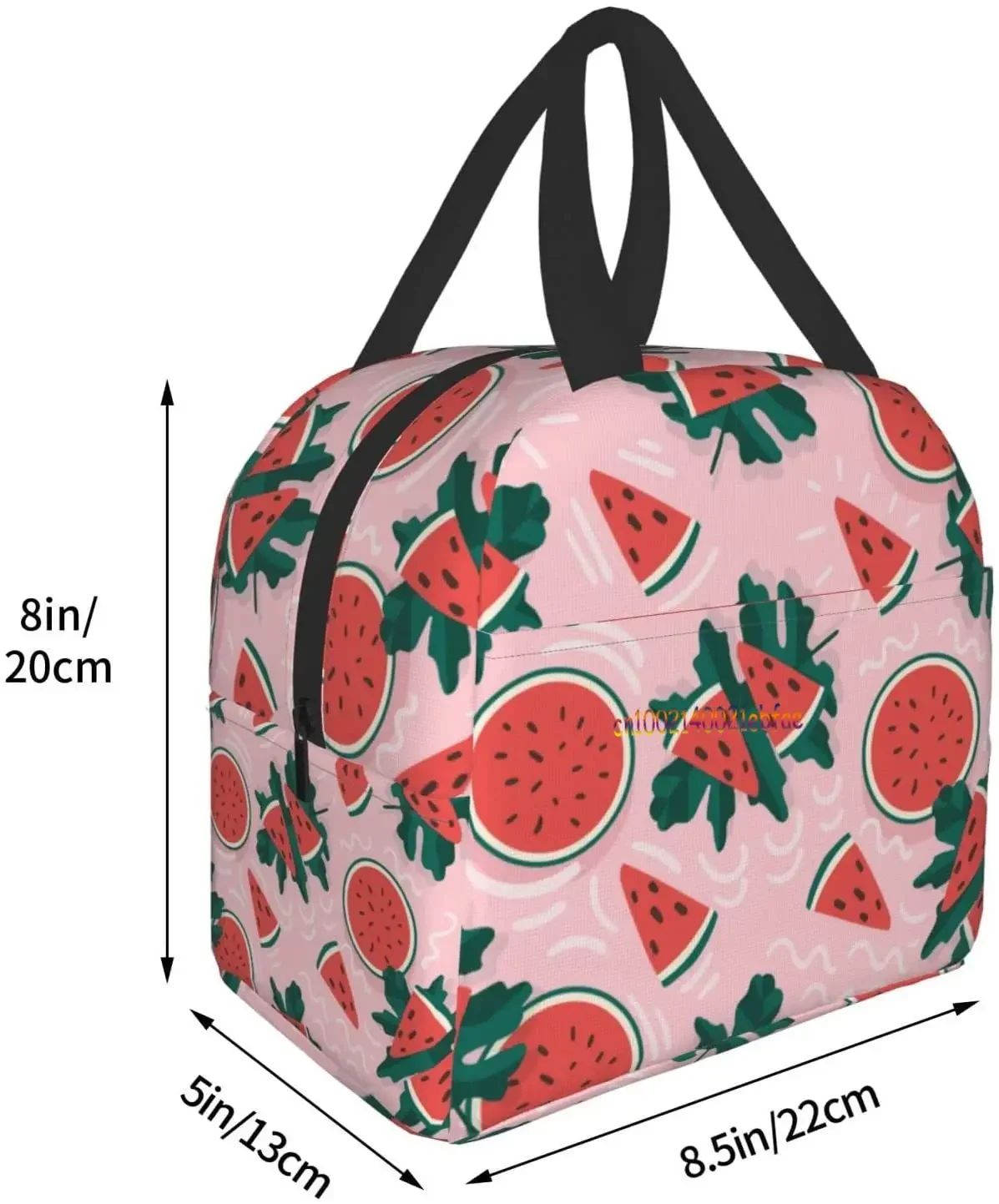 Cute Watermelon Lunch Bag Travel Work Picnic Bento Box Cooler Reusable Canvas Tote Boxes for Women Kids Insulated Lunch Bags