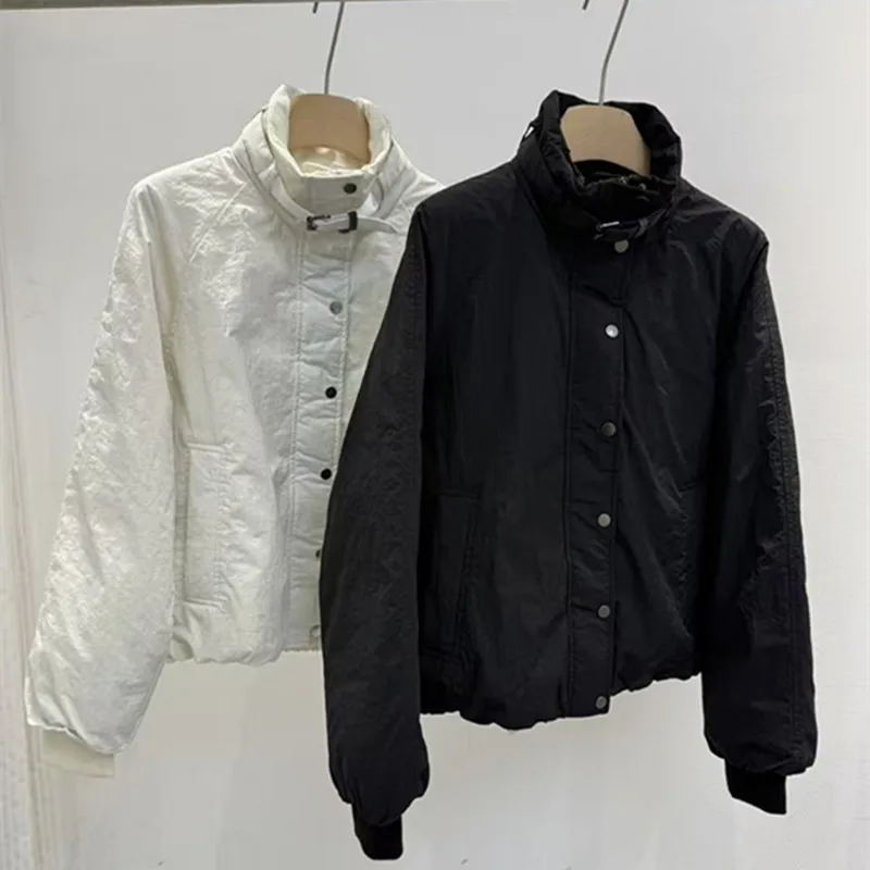 سترة نسائية جديدة للخريف والشتاء بسلسلة قصيرة دافئة من ريش الإوز #1