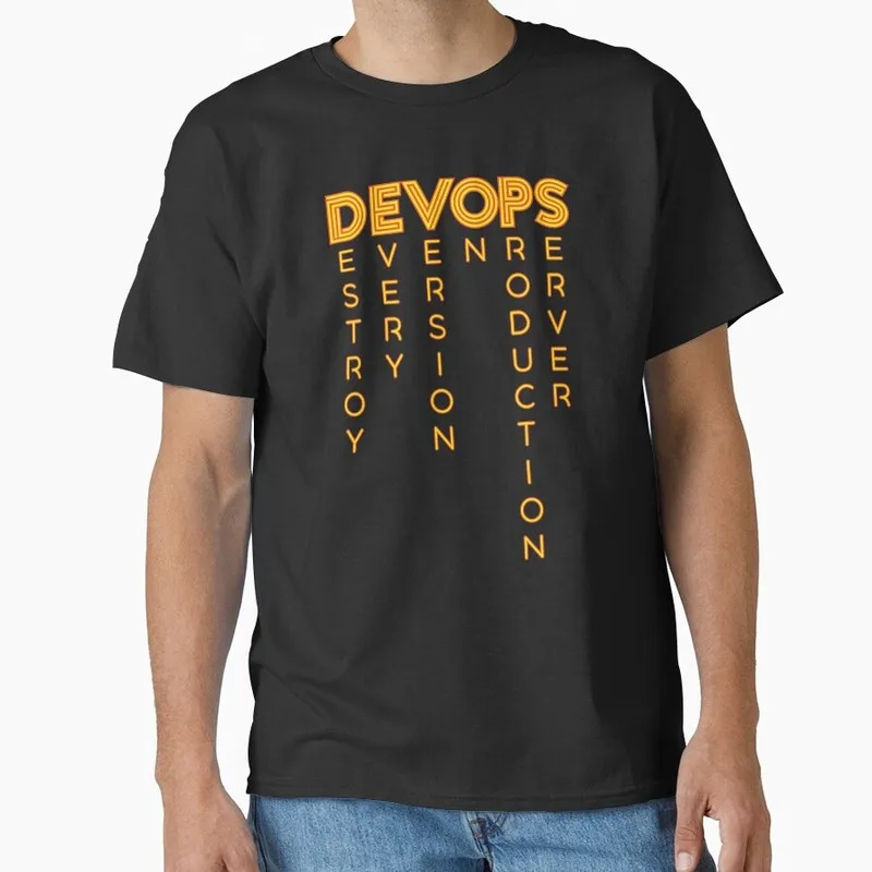 The real definition of DEVOPS Linux Ubuntu  Graphic T‑Shirt Casual Short Sleeve Tees Geek IT Developer Fan Gift Streetwear S-6XL