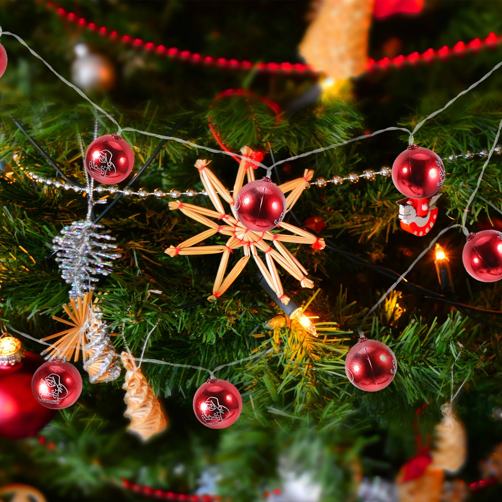 الملونة 1.5 متر 10 LED غلوب سلسلة أضواء بالطاقة الكرة الجنية أضواء لحديقة حفلة عيد الميلاد الديكور #6