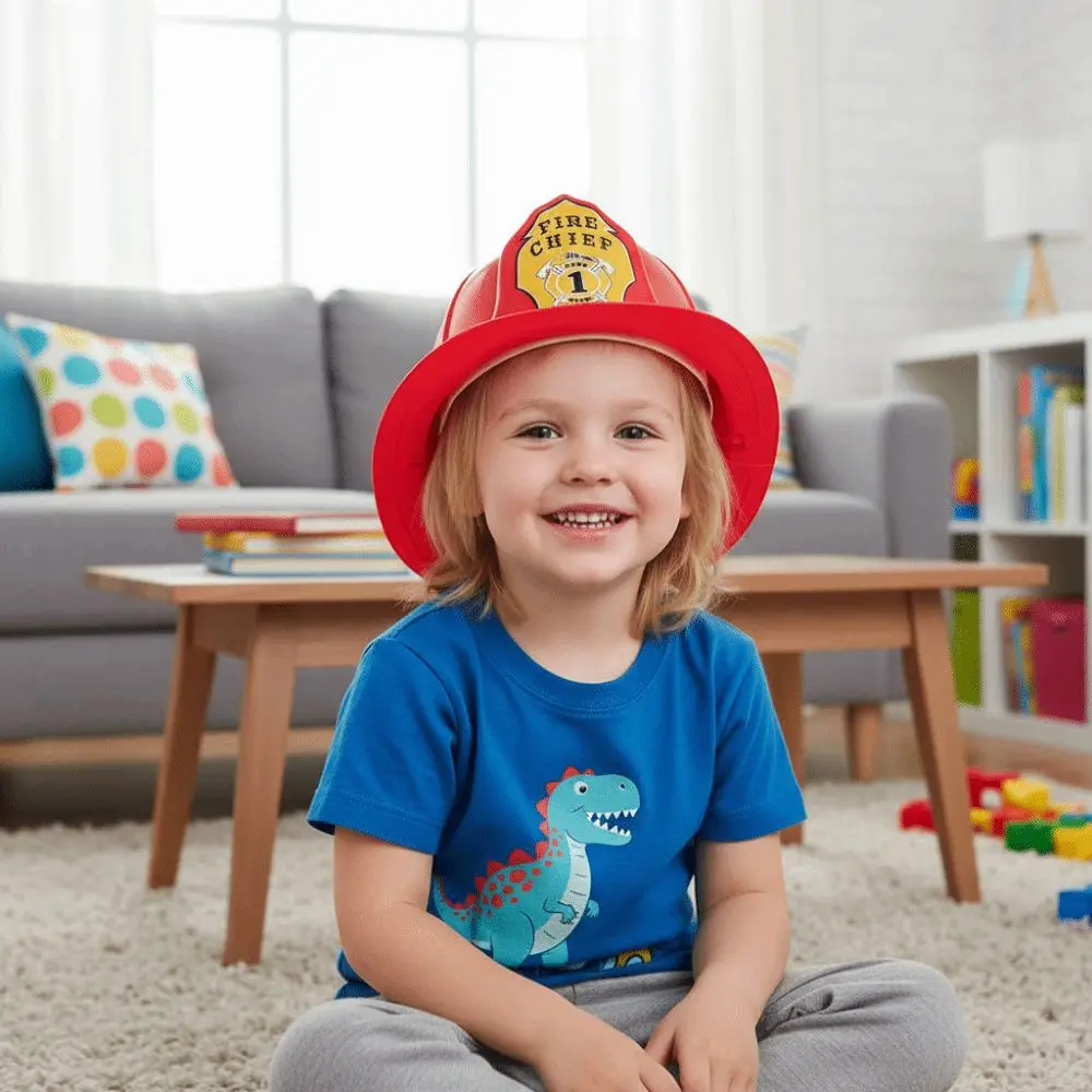 Fireman Hat Simulation Fireman Hat Adjustable Security Fireman Safety Helmet Makeup Toys Plastic Fireman Hat Toy Parent-Child