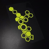 Motorcycle Front Face Stickers Modification Waterproof Honeycomb Gear Reflective Decal