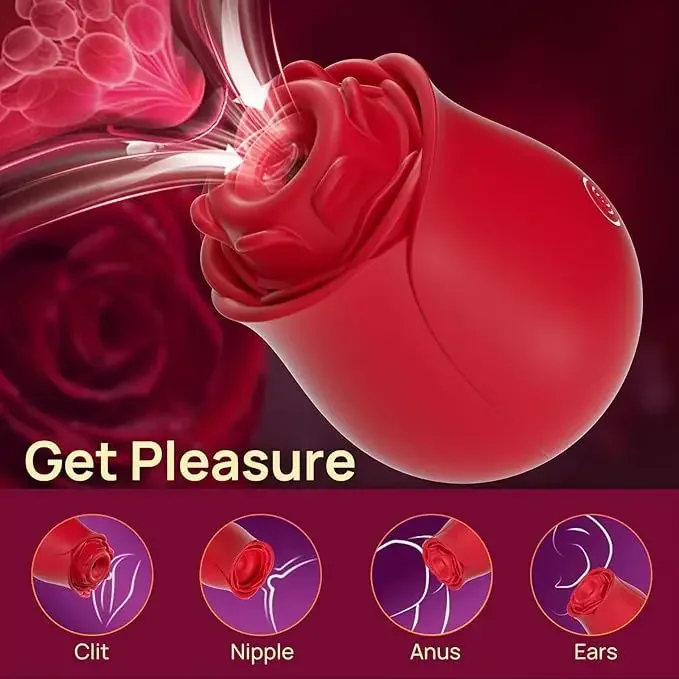 Rose Vibrator for Women 10 Sucking & Flapping Modes Magnetic Rechargeable Waterproof Clit Stimulator Adult Sex Toys for Pleasure view 2